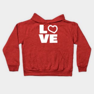 Love Heart Typography for Valentines Day Kids Hoodie